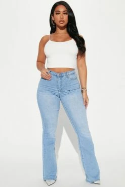 Fashion Nova Flare Jeans Dare To Flare Mary Jane Jeans - Medium Blue Wash