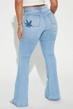 Fashion Nova Flare Jeans Dare To Flare Mary Jane Jeans - Medium Blue Wash