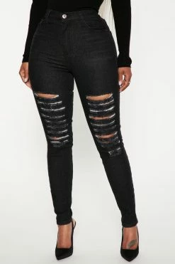Fashion Nova In The Mood Skinny Jeans - Black Wash