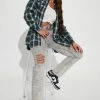 Fashion Nova Sugar Free Ripped Jeans - Acid Wash Grey