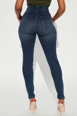 Fashion Nova Pull On No Gap Stretch Skinny Jeans - Dark Wash