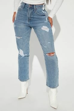 Fashion Nova Mum's The Word Ankle Mom Jeans - Light Wash