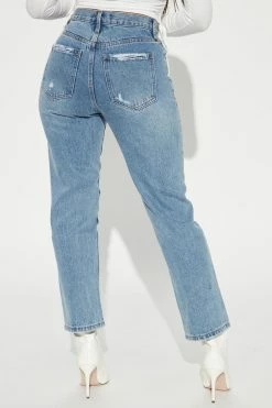 Fashion Nova Mum's The Word Ankle Mom Jeans - Light Wash