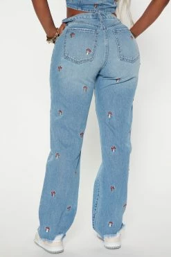Fashion Nova Magic Mushroom High Rise Straight Leg Jeans - Medium Wash