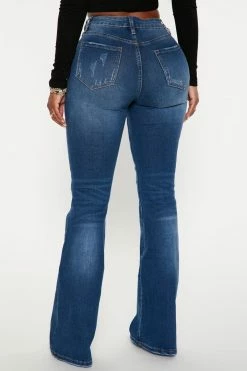 Fashion Nova Jinxed Stretch Flare Jeans - Dark Wash
