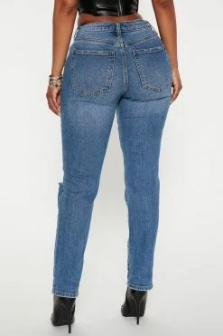 Fashion Nova Straight Leg Jeans You Wish Exposed Straight Jeans - Medium Wash