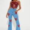 Best Sale π Fashion Nova Two Hearts High Waisted Flare π Jeans - Medium Blue Wash π 1 Fashion Nova Two Hearts High Waisted Flare Jeans - Medium Blue Wash