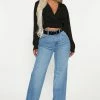 Fashion Nova Bridge The Distance Wide Leg Jeans - Blue Wash