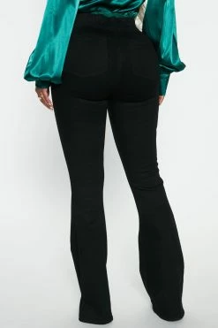 Fashion Nova Effortless Pull On Flare Jeans - Black