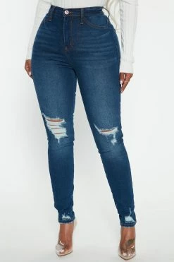 Fashion Nova All Night Long Skinny Jeans - Dark Wash