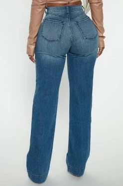 Fashion Nova New York Minute High Stretch Wide Leg Jeans - Medium Wash