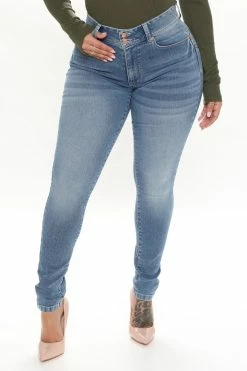 Fashion Nova Checkin' Out The Booty Lifting Skinny Jeans - Medium Blue Wash