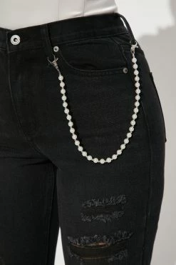 Fashion Nova Hands Off My Pearls High Rise Straight Leg Jeans - Black