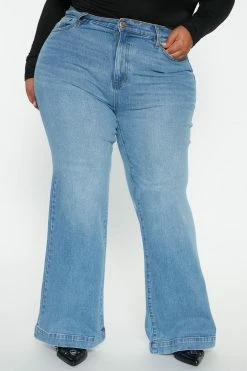 Fashion Nova Bridge The Distance Wide Leg Jeans - Blue Wash