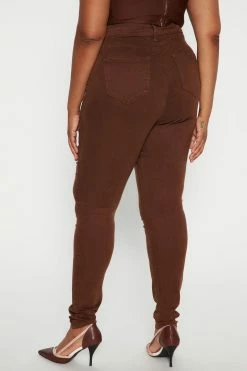 Fashion Nova Tall Classic High Waist Skinny Jeans - Chocolate