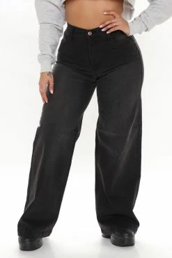 Fashion Nova Abbot Kinney Wide Leg Skater Jeans - Black Baggy Jeans