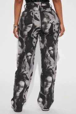 Fashion Nova Straight Leg Jeans Ericka Face To Face Straight Leg Jean - Black