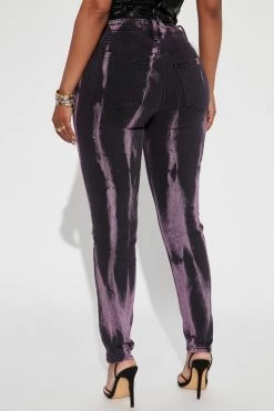 Fashion Nova Guilty Pleasure Skinny Jeans - Black/Purple