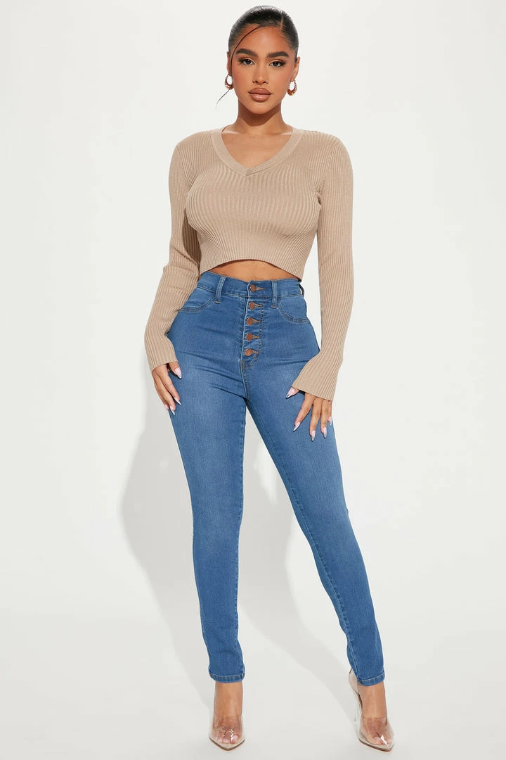 Discount ๐งจ Fashion Nova Petite Classic Button Up Skinny ๐ Jeans - Medium Blue Wash ๐ 3 Fashion Nova Petite Classic Button Up Skinny Jeans - Medium Blue Wash