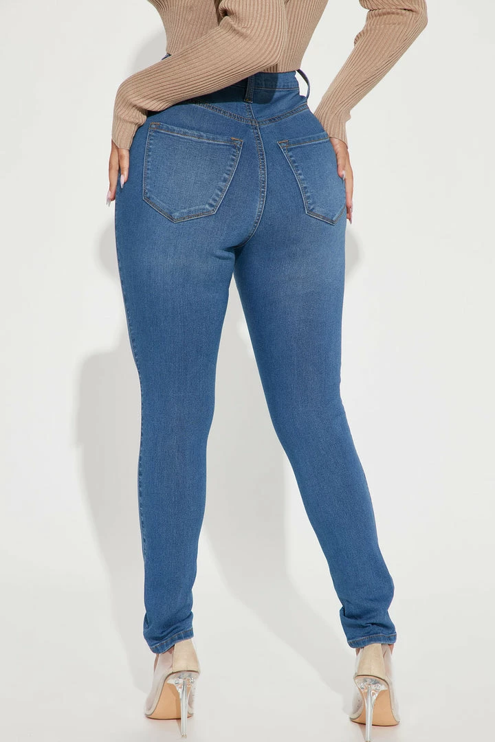 Discount ๐งจ Fashion Nova Petite Classic Button Up Skinny ๐ Jeans - Medium Blue Wash ๐ 6 Fashion Nova Petite Classic Button Up Skinny Jeans - Medium Blue Wash