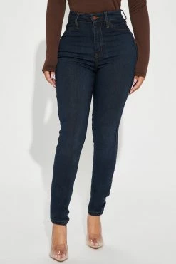 Fashion Nova Petite Classic High Waist Skinny Jeans - Dark Denim