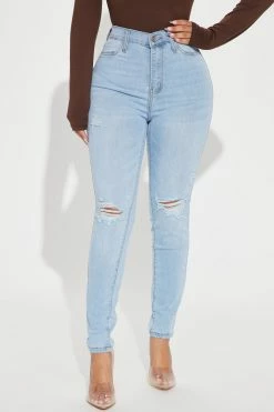 Fashion Nova Petite Our Favorite High Rise Skinny Jeans - Light Blue Wash