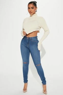 Fashion Nova Petite Canopy Jeans - Medium Blue Wash Skinny Jeans