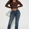 Fashion Nova Bootcut Jeans Out Of My Way Low Rise Bootcut Jean - Dark Wash