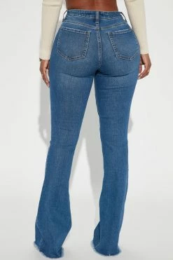 Fashion Nova Seven Heavens Stretch Flare Jeans - Medium Wash