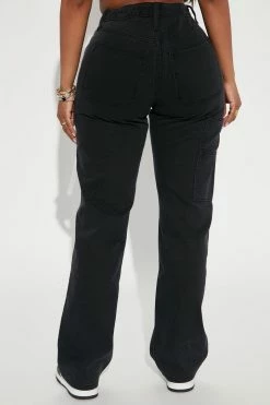 Fashion Nova Night After Night Carpenter Straight Leg Jeans - Black Wash