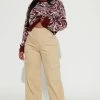 Fashion Nova Good Intentions Cargo Jeans - Khaki