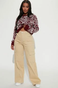 Fashion Nova Good Intentions Cargo Jeans - Khaki