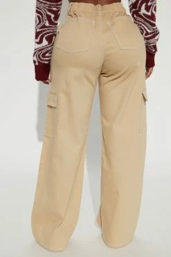 Fashion Nova Good Intentions Cargo Jeans - Khaki