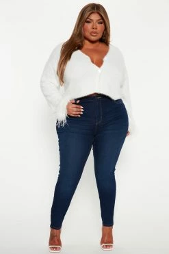 Fashion Nova Tall Alexa High Rise Booty Lifter Skinny Jeans - Dark Denim