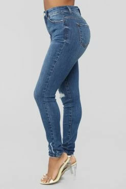 Fashion Nova Dream Girl High Rise Skinny Jeans - Medium Blue Wash