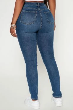 Fashion Nova Lots Of Love Ripped Skinny Jeans - Dark Wash