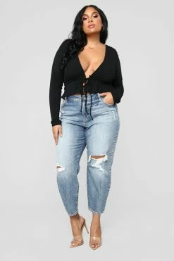 Fashion Nova Tobi High Rise Mom Jeans - Medium Blue Wash