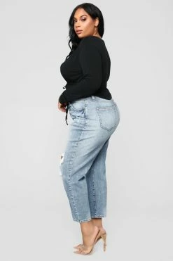 Fashion Nova Tobi High Rise Mom Jeans - Medium Blue Wash