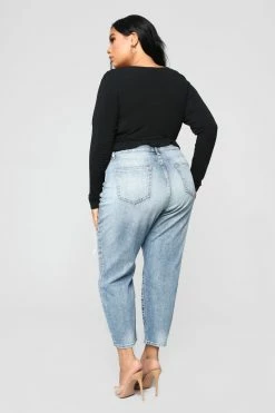 Fashion Nova Tobi High Rise Mom Jeans - Medium Blue Wash