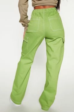 Fashion Nova Bad Intentions Cargo Jeans - Green