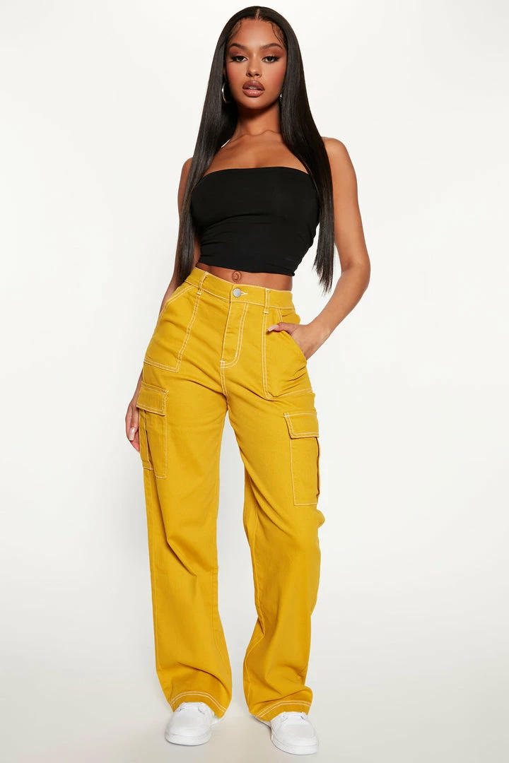 Flash Sale ๐ Fashion Nova Bad Intentions Cargo ๐ Jeans - Mustard Baggy ๐ Jeans ๐ 3 Fashion Nova Bad Intentions Cargo Jeans - Mustard Baggy Jeans