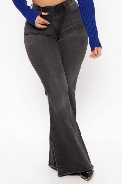 Fashion Nova What A Dream Stretch Flare Jeans - Black