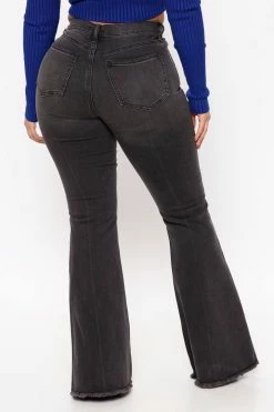 Fashion Nova What A Dream Stretch Flare Jeans - Black