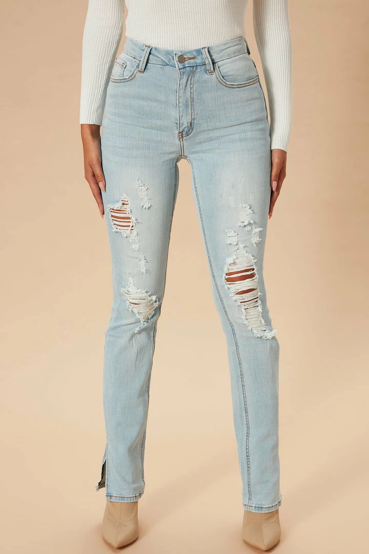 Outlet 👍 Fashion Nova Straight Leg 👖 Jeans Killing 'Em Kindly High Rise 👖 Jeans - Light Blue Wash ✔️ 8 Fashion Nova Straight Leg Jeans Killing 'Em Kindly High Rise Jeans - Light Blue Wash