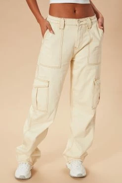 Cheap โ๏ธ Fashion Nova Baggy ๐ Jeans Give Me A Break Cargo Carpenter ๐ Jeans - Off White ๐ 11 Fashion Nova Baggy Jeans Give Me A Break Cargo Carpenter Jeans - Off White