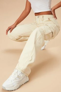 Cheap โ๏ธ Fashion Nova Baggy ๐ Jeans Give Me A Break Cargo Carpenter ๐ Jeans - Off White ๐ 12 Fashion Nova Baggy Jeans Give Me A Break Cargo Carpenter Jeans - Off White