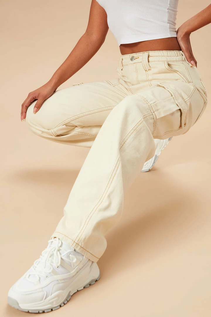Cheap โ๏ธ Fashion Nova Baggy ๐ Jeans Give Me A Break Cargo Carpenter ๐ Jeans - Off White ๐ 7 Fashion Nova Baggy Jeans Give Me A Break Cargo Carpenter Jeans - Off White