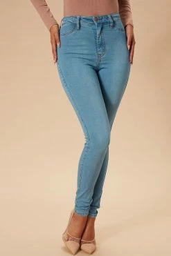 Fashion Nova Classic High Waist Skinny Jeans - Light Blue Wash