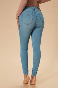Fashion Nova Classic High Waist Skinny Jeans - Light Blue Wash