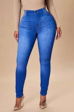 Fashion Nova Skinny Jeans Emma Super Stretch High Rise Skinny Jean - Blue
